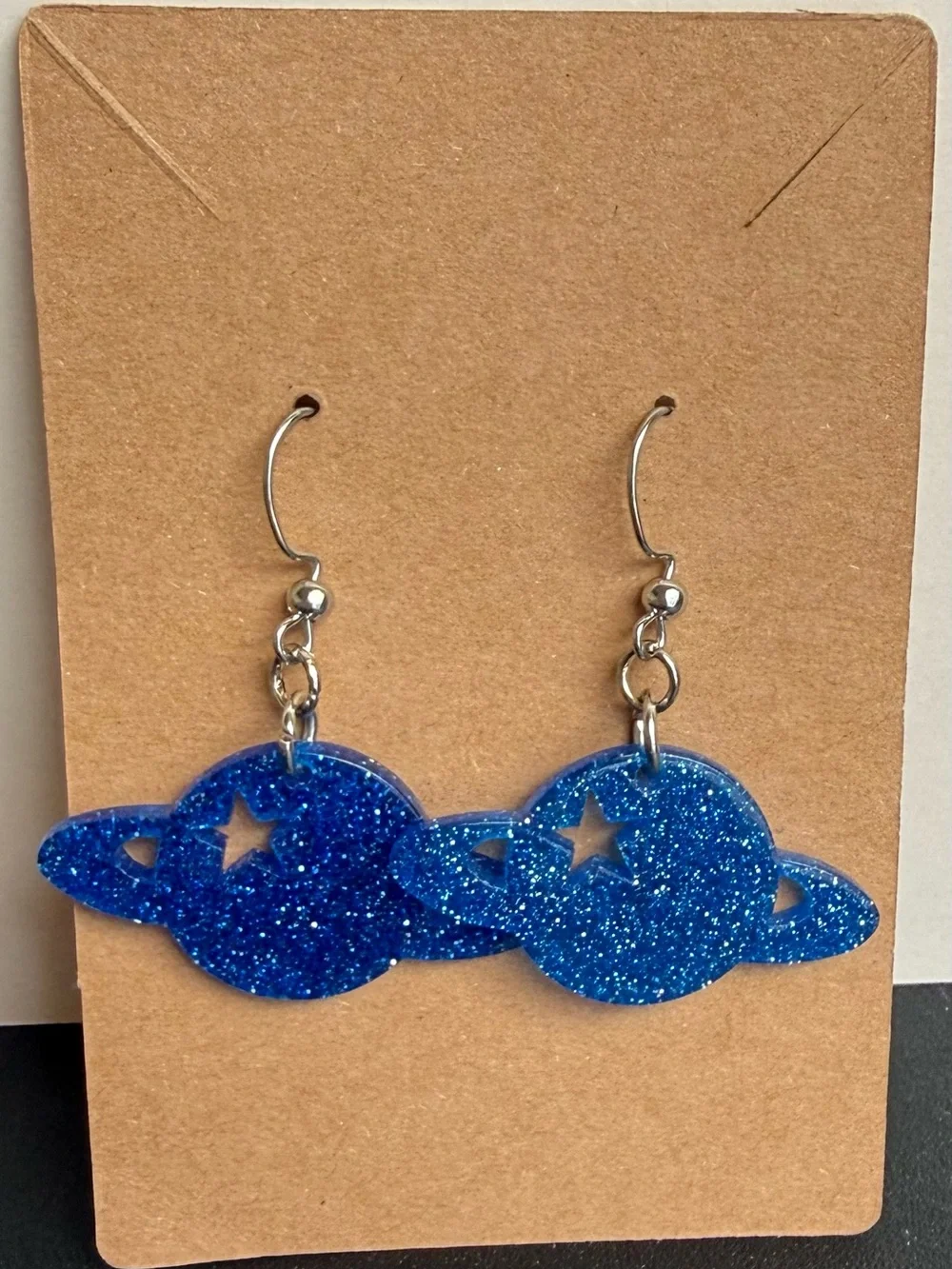 Glitter Blue Planet Dangle Jewelry